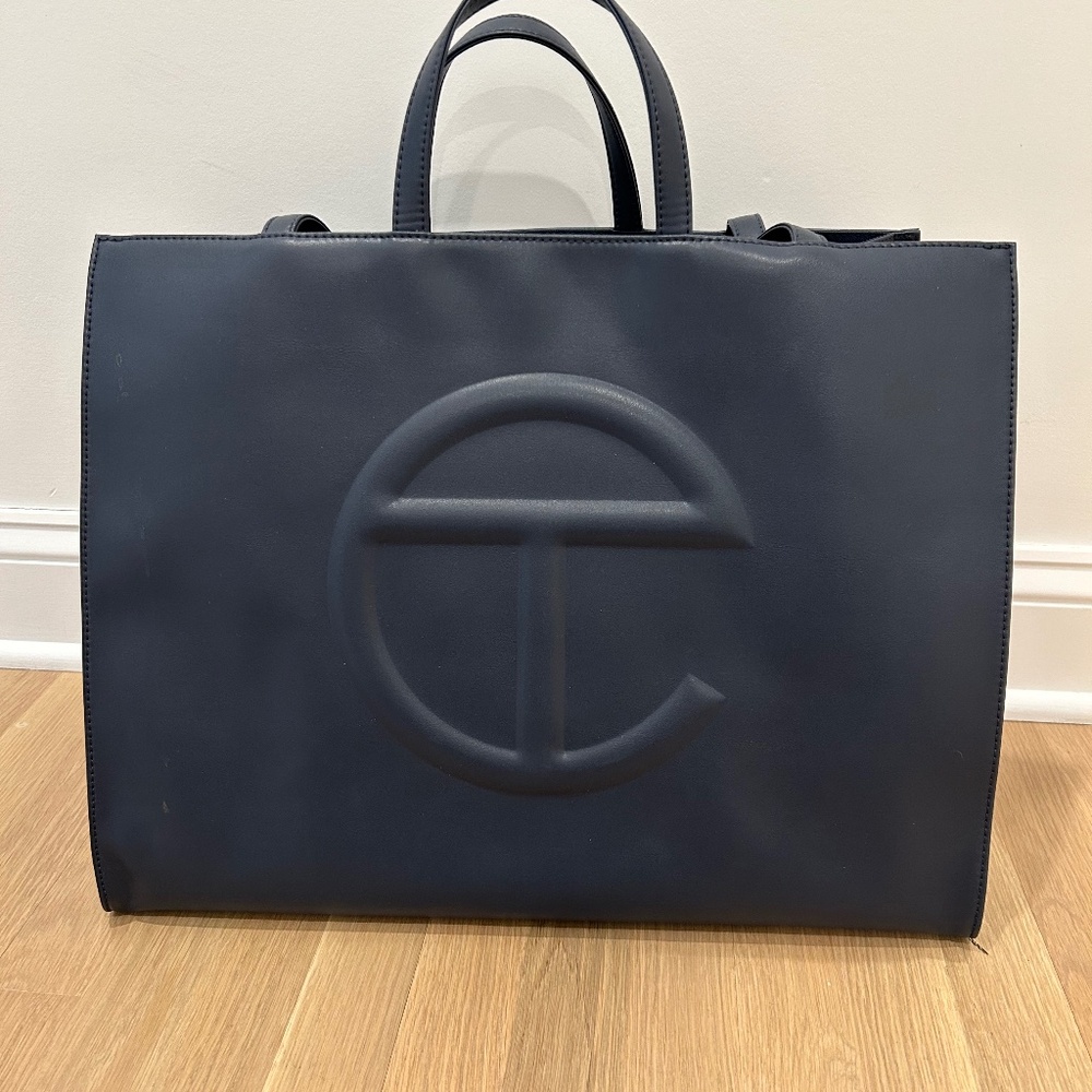 Large Navy Telfar Tote
